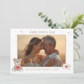 Romantischer Foto Aquarell Kaffeebär Feiertagskarte (Stehend Vorderseite)