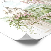 Romantischer Französischer Garten Burg Burg Poster (Ecke)