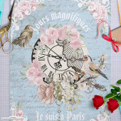 Romantischer französischer Grunge Blütenblume Ephe Seidenpapier