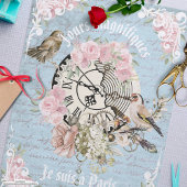 Romantischer französischer Grunge Blütenblume Ephe Seidenpapier