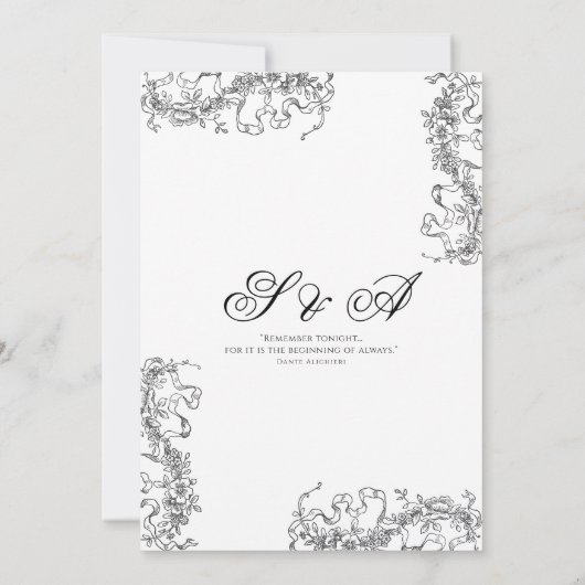 Romantischer französischer Rokoko mit Blumenzwiebe Einladung (Rückseite)