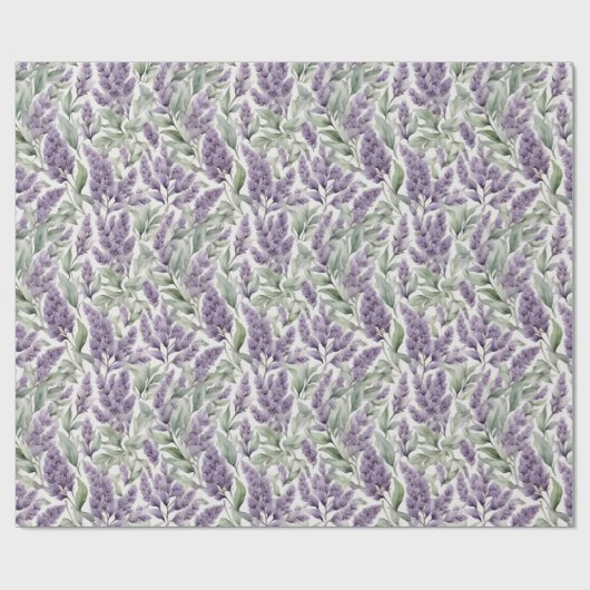 Romantischer französischer Salbei und lila blumenr Geschenkpapier (Flach)