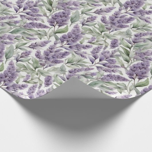 Romantischer französischer Salbei und lila blumenr Geschenkpapier (Ecke)