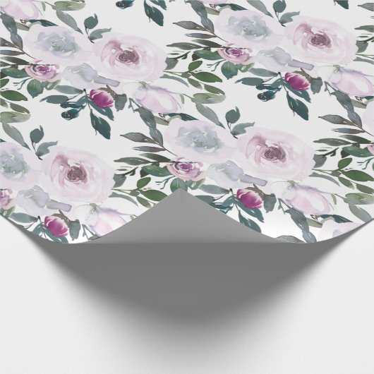 Romantischer Frühling Florals | Wasserfarbe Geschenkpapier (Ecke)
