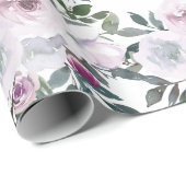 Romantischer Frühling Florals | Wasserfarbe Geschenkpapier (Rolleneckpunkt)