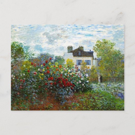 Romantischer Frühling Hochzeit Vintag Monet Garden Postkarte (Vorderseite)