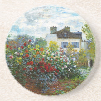 Romantischer Frühling Hochzeit Vintag Monet Garden Sandstein Untersetzer