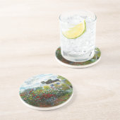 Romantischer Frühling Hochzeit Vintag Monet Garden Sandstein Untersetzer (Seite)