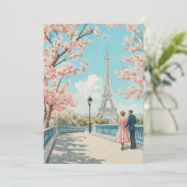 Romantischer Frühling in Paris Karte (Stehend Vorderseite)
