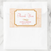 Romantischer Frühlingsgarten Blumensorbet Korallen Rechteckiger Aufkleber (Tasche)