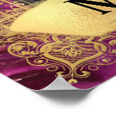 Romantischer Fuchsiendrache und Rose Fantasie Poster (Ecke)