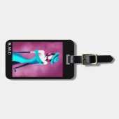 Romantischer Gangster-Moll mit Rose-Gepäckanhänger Gepäckanhänger (Vorderseite horizontal)