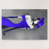 Romantischer Gangster-Moll mit Rose Jigsaw Puzzle (Horizontal)