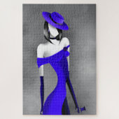 Romantischer Gangster-Moll mit Rose Jigsaw Puzzle (Vertikal)