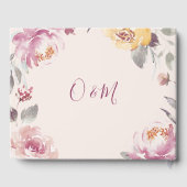 Romantischer Garten Aquarell Hochzeit mit Blumen Gästebuch (Rückseite)