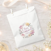 Romantischer Garten Aquarell Hochzeit mit Blumen Geschenktütchen (Ausgeschnitten)