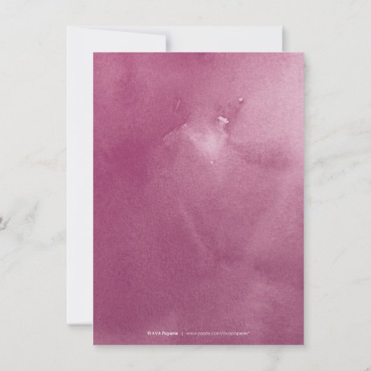 Romantischer Garten Aquarellblumen Empfang Einladung (Rückseite)