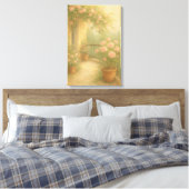 Romantischer Garten Balkon in weichen Pastelltönen Leinwanddruck (Insitu (Schlafzimmer))
