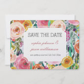 Romantischer Garten Blume Save the Date Einladung (Vorderseite)