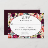 Romantischer Garten Blumen Empfang 3 Entree UAWG RSVP Karte (Vorne/Hinten)