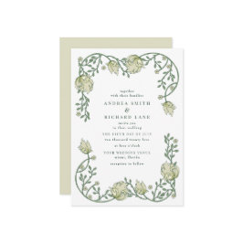 Romantischer Garten Blumen Hochzeit Einladung