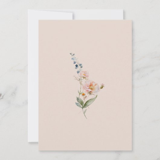 Romantischer Garten Blumendesign Einladung (Rückseite)