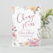 Romantischer Garten Blumenkalligrafie Änderung der Einladung (Stehend Vorderseite)