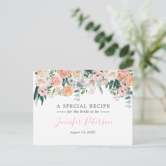 Romantischer Garten Blumenkohl Brautparty Rezept K Postkarte (Stehend Vorderseite)