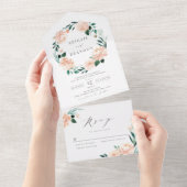 Romantischer Garten Blumenstrauß Hochzeit im Garte All In One Einladung (Abreißen)