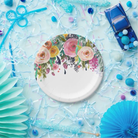 Romantischer Garten Blumenwald Pappteller (Party)