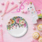 Romantischer Garten Blumenwald Pappteller (Party)