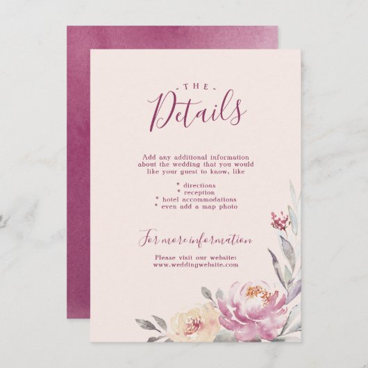 Romantischer Garten Blumenzwiebelkarte Einladung (Vorne/Hinten)