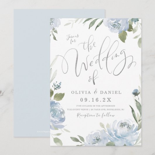 Romantischer Garten dustig blühende Hochzeit Einladung (Vorne/Hinten)