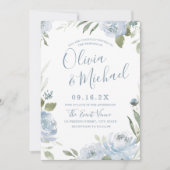 Romantischer Garten dustig blühende Hochzeit Einladung (Vorderseite)