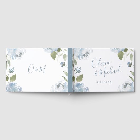 Romantischer Garten dustig blühende Hochzeit Gästebuch (Voll)