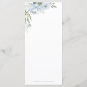 Romantischer Garten dustig blühende Hochzeit Menükarte (Rückseite)