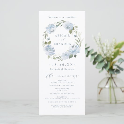 Romantischer Garten dustig blühende Hochzeit Programm (Stehend Vorderseite)