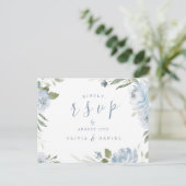 Romantischer Garten dusty Blue Blumen Hochzeit RSV Postkarte (Stehend Vorderseite)