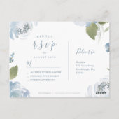 Romantischer Garten dusty Blue Blumen Hochzeit RSV Postkarte (Rückseite)
