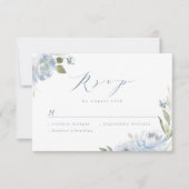 Romantischer Garten dusty Blue Blumen Hochzeit RSV RSVP Karte (Vorderseite)