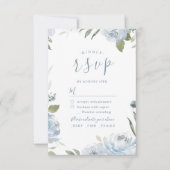 Romantischer Garten dusty Blue Blumen Hochzeit RSV RSVP Karte (Vorderseite)