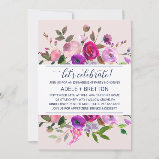 Romantischer Garten feiern Einladung (Vorderseite)