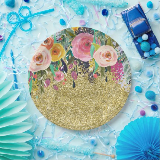 Romantischer Garten Flora Pappteller (Party)