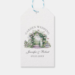 Romantischer Garten Hochzeitsbrunnen Geschenkanhänger