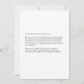 Romantischer Garten Minimalistischer Dank Dankeskarte (Rückseite)