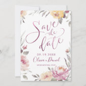 Romantischer Garten Moderne Kalligraphie Save the  Date (Vorderseite)