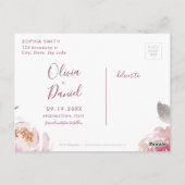 Romantischer Garten Moderne Kalligraphie Save the Postkarte (Rückseite)