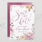 Romantischer Garten Moderne Kalligraphie Save the  Save The Date (Vorne/Hinten)