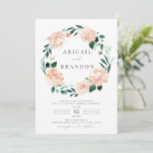 Romantischer Garten Peach Aquarell Blumenzwiebeln Einladung (Stehend Vorderseite)