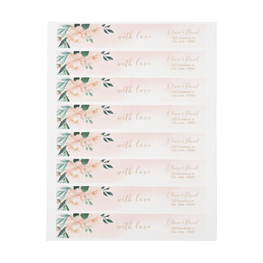 Romantischer Garten Peach Aquarell Hochzeit (Bogen)